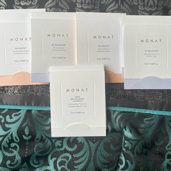 10 NEW Monat Skincare Samples. Be Gentle & Be Balanced Cleansers, Moisturizers - Picture 2 of 3